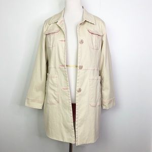 DENIM & CO Trench Coat Spring Summer Casual XS